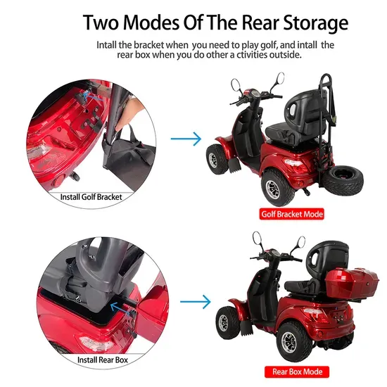 Ksm-910 Fully Enclosed Electric Cabin Mobility Scooter Price Double Seat Heavy Duty 4 Wheel Mobility Scooter for Elderly - Image 6
