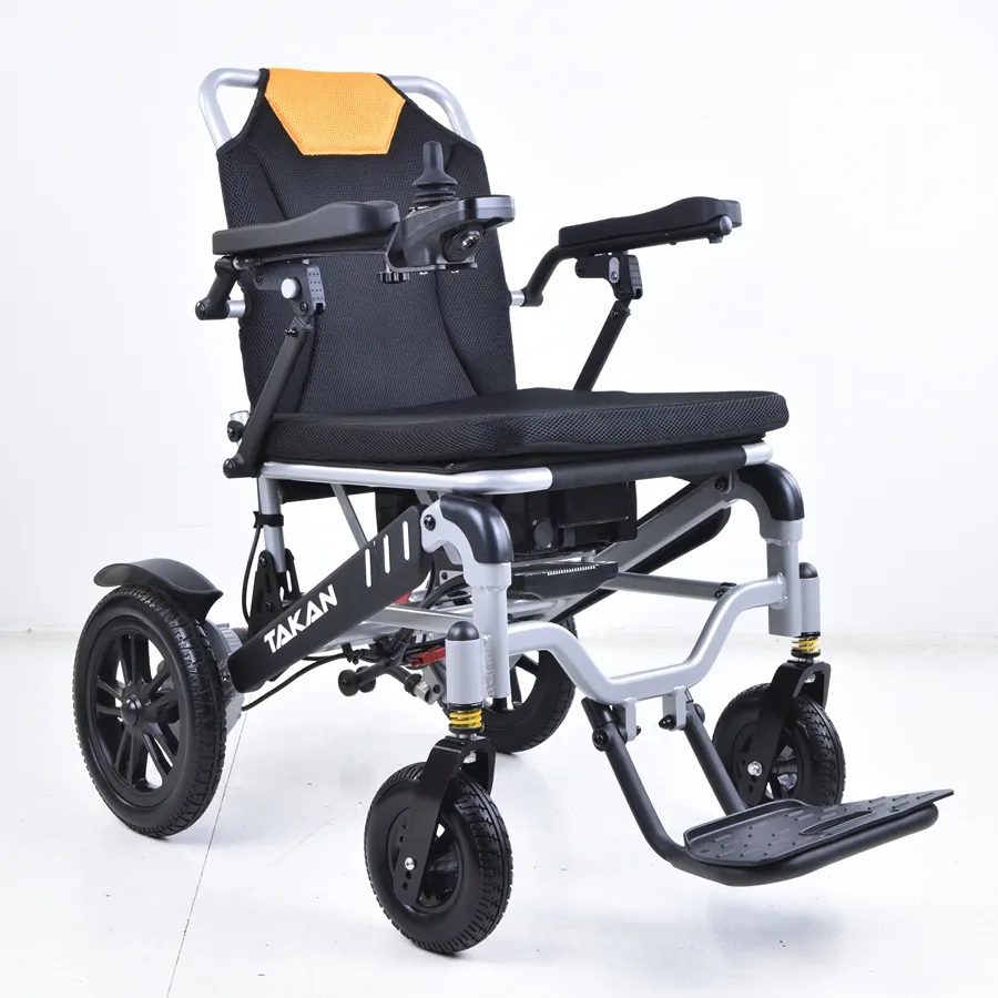 Wholesale Aluminum Flip-up Footrest Fold Electric Power Wheelchair with Removable Lithium Battery